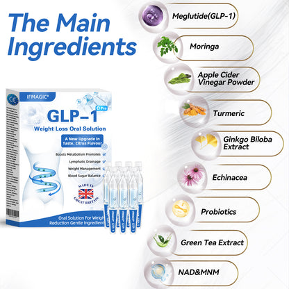 IFMAGIC® GLP-1 Pro Weight Loss Oral Solution👩‍⚕️One dose a day — see results in 7 days🔥Suitable for obesity, cardiovascular diseases, diabetes, sleep apnea, high cholesterol and blood lipids, joint problems, and various other conditions🌺